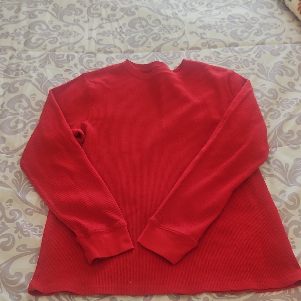 Cat & JACK Bright red Thermal Top Size 16 Long Sleeves